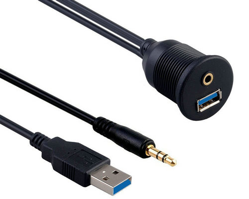 USB3.0+3.5mm M/F Extension cable