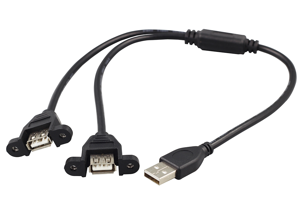 USB 2.0 Panel Mount Splitter Cable