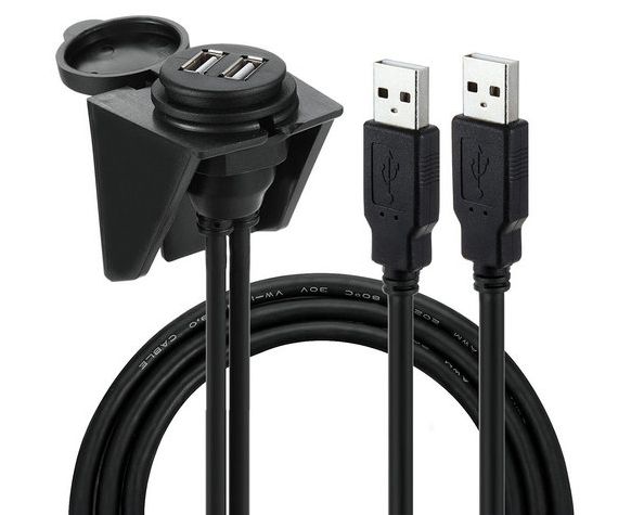 Dual USB 2.0 Dashboard Cable